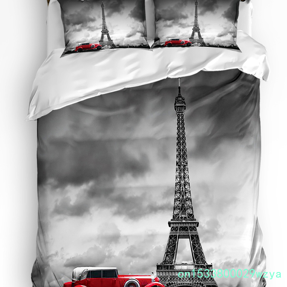Home Textiles Paris - Paris Eiffel Tower With Red Car