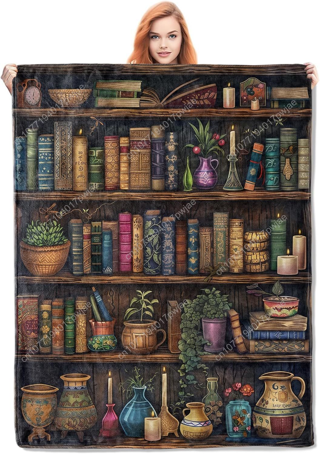Vintage Bookshelf Blanket Read - огляд і ціна Home Textiles & Furnishings