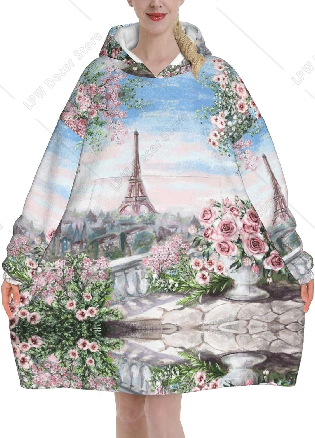 Tower Paris Print Blanket Hood - огляд і ціна Home Textiles Paris