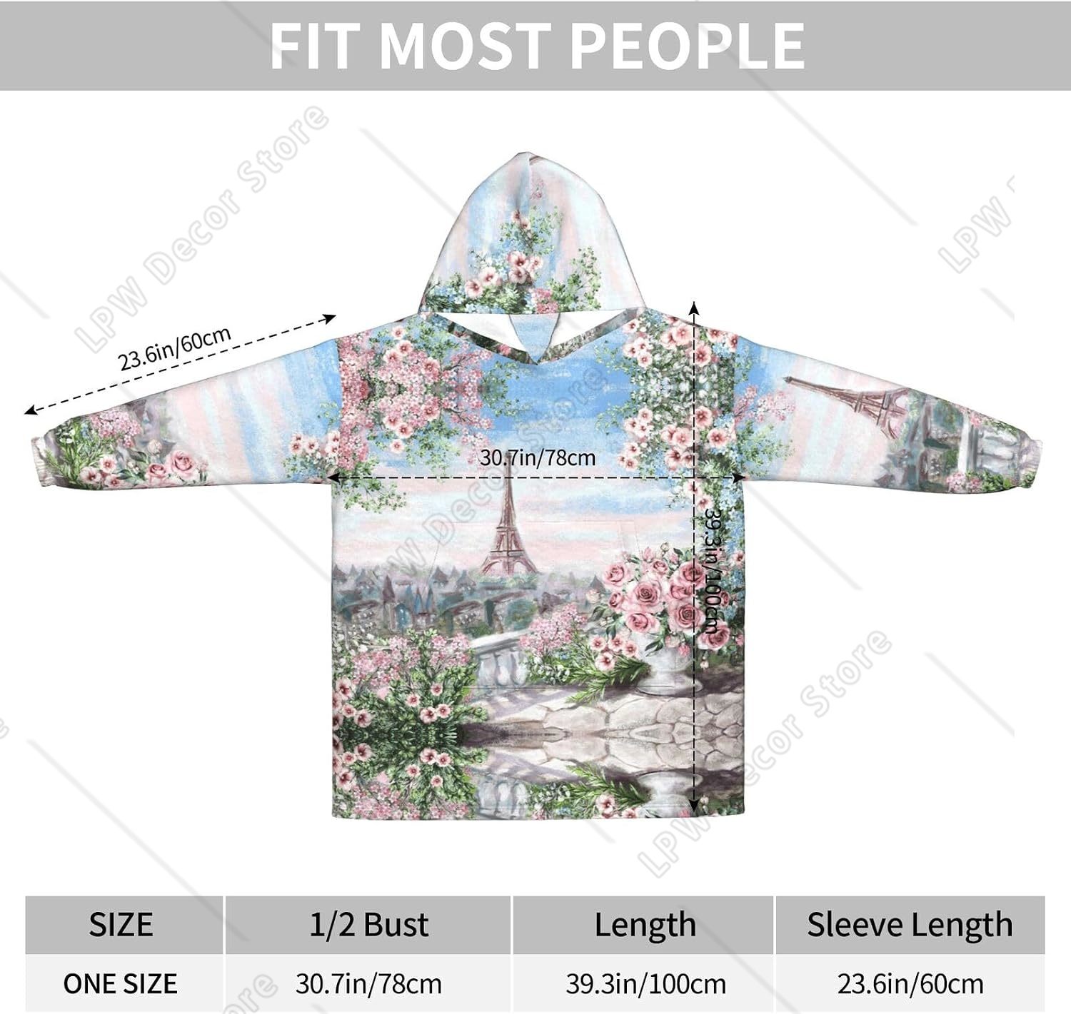 Tower Paris Print Blanket Hood - огляд і ціна Home Textiles Paris