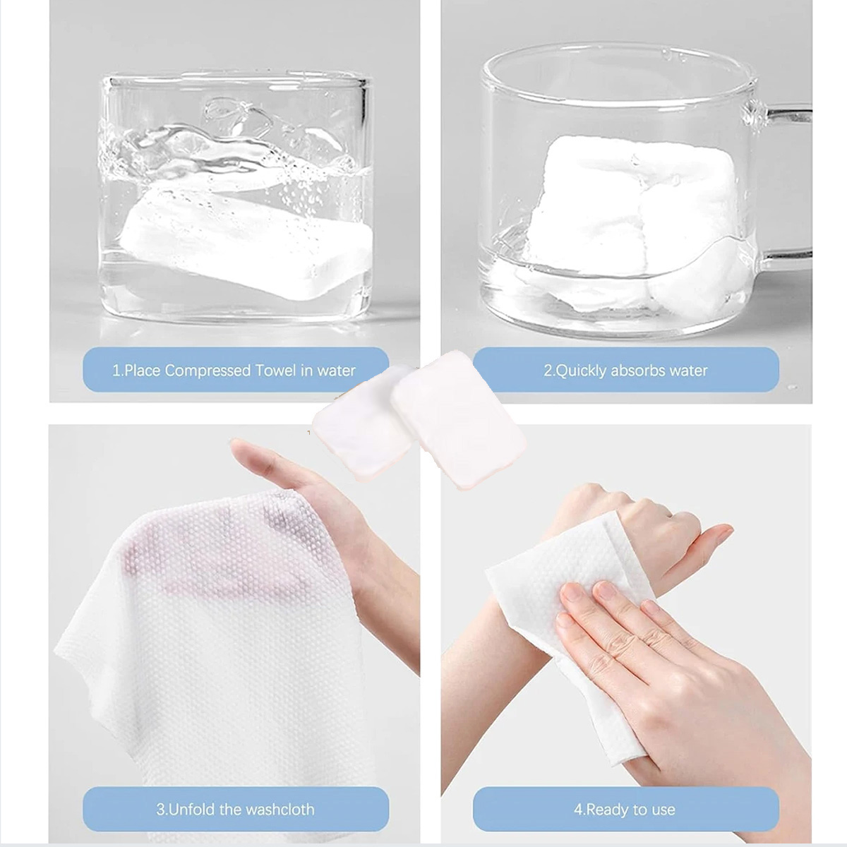 100Pcs Portable Compressed Tow - огляд і ціна Home Textiles Face Towel